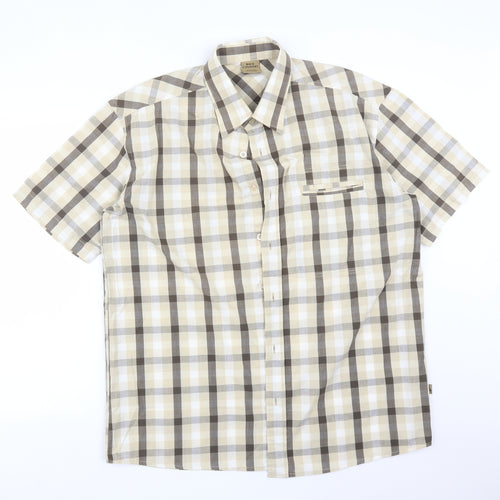 BACK COUNTRY Mens Multicoloured Check Polyester  Button-Up Size L Collared