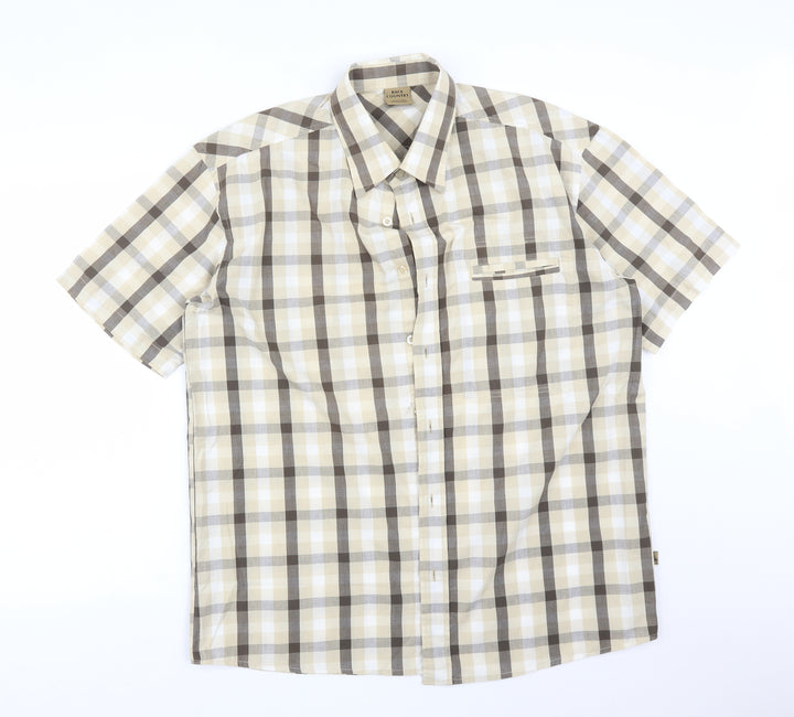 BACK COUNTRY Mens Multicoloured Check Polyester Button-Up Size L Collared