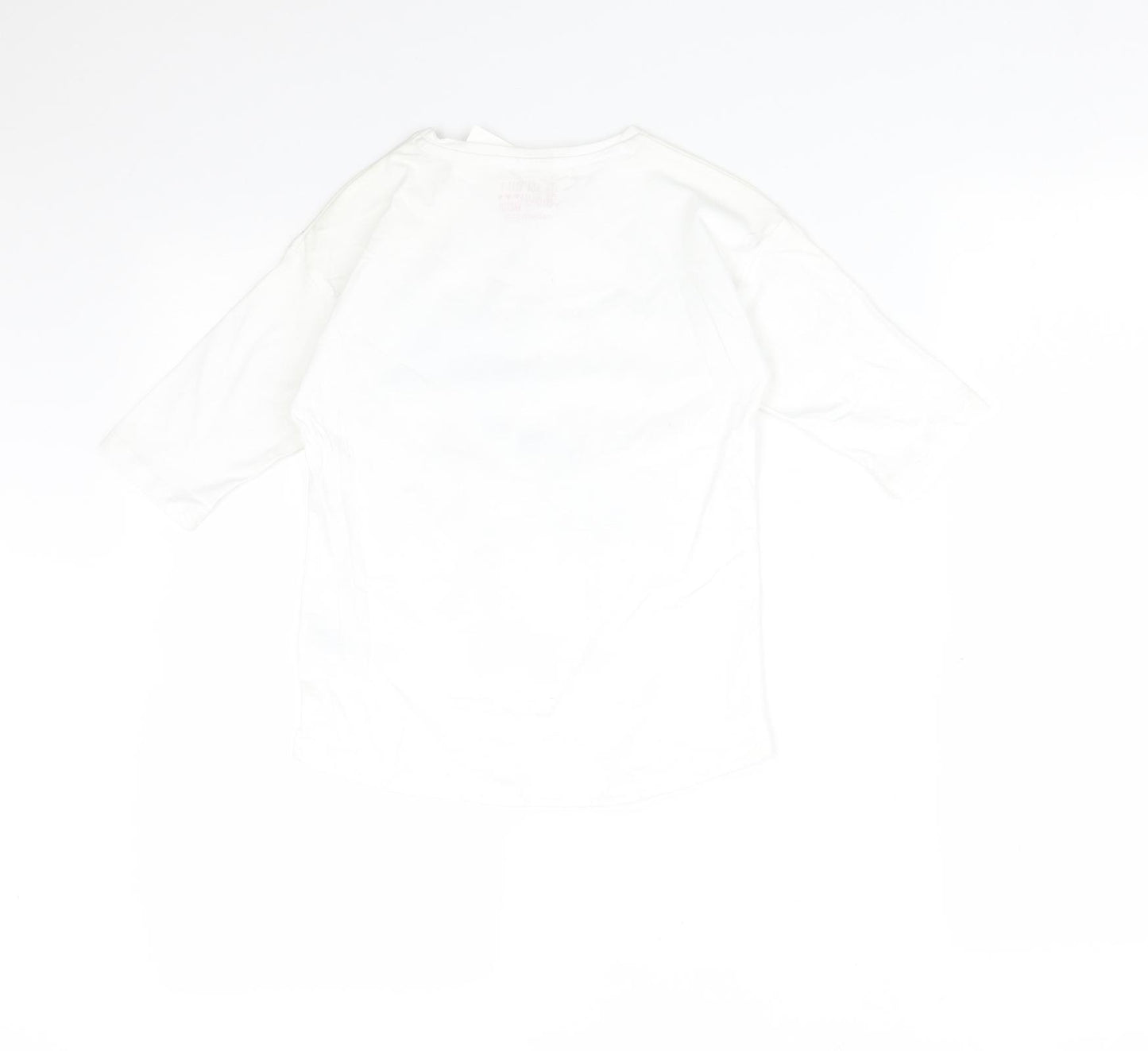 &F Girls White  Cotton Basic T-Shirt Size 6-7 Years Round Neck  - FLAMINGO-HO-HO