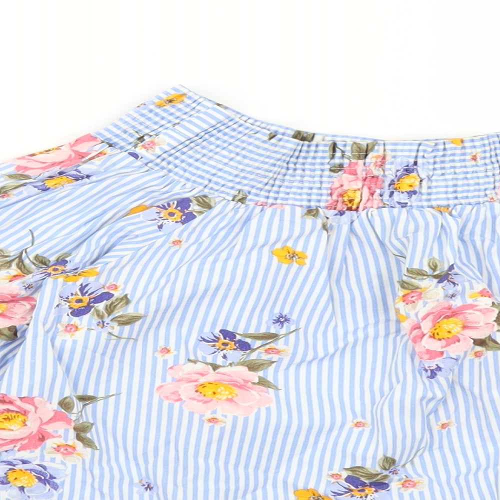New Look Womens Multicoloured Floral Cotton Basic T-Shirt Size 12 Off the Shoulder