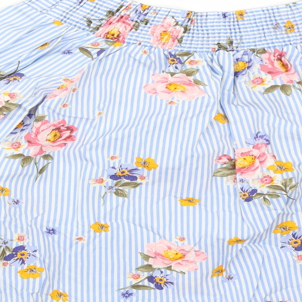 New Look Womens Multicoloured Floral Cotton Basic T-Shirt Size 12 Off the Shoulder