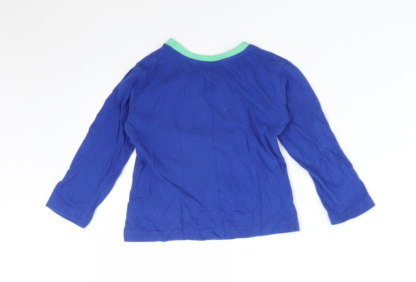 B&M Boys Blue  Cotton Basic T-Shirt Size 3-4 Years Crew Neck  - DINO DUDE