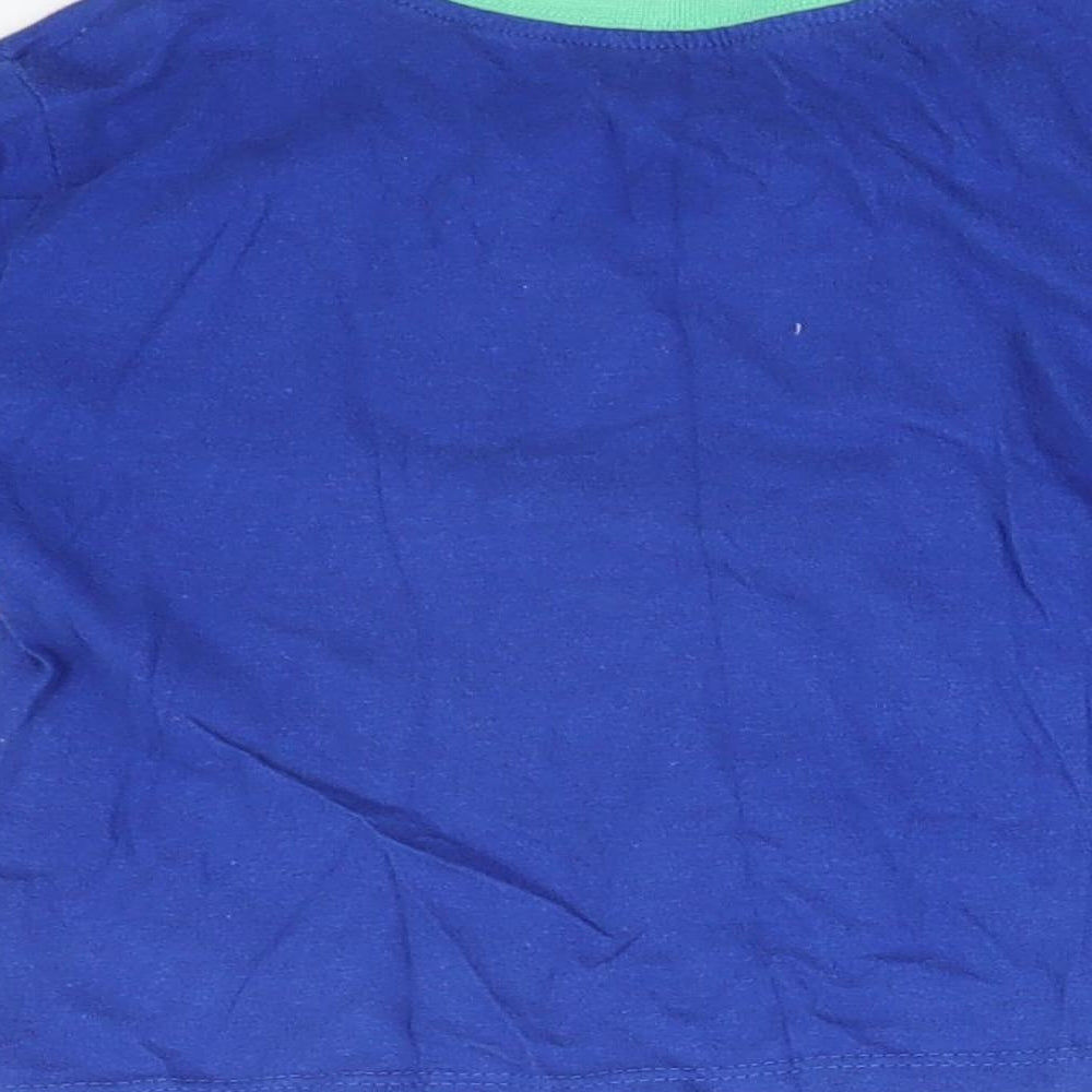 B&M Boys Blue  Cotton Basic T-Shirt Size 3-4 Years Crew Neck  - DINO DUDE
