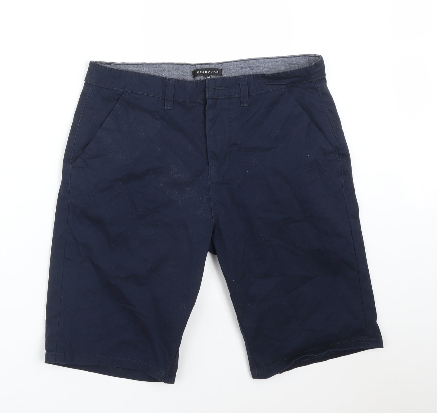 Peacocks Mens Blue  Cotton Chino Shorts Size 34 L10 in Regular