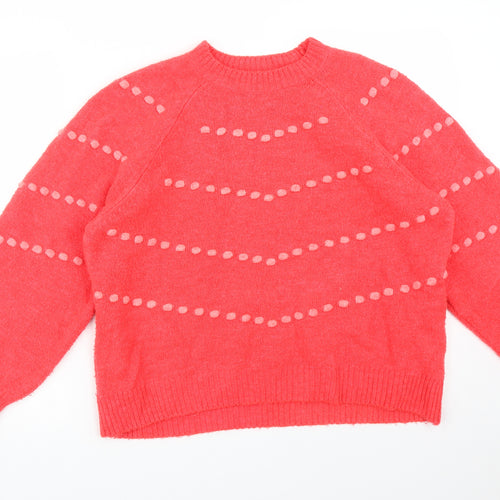 NEXT Womens Pink Striped Acrylic Pullover Sweatshirt Size 14