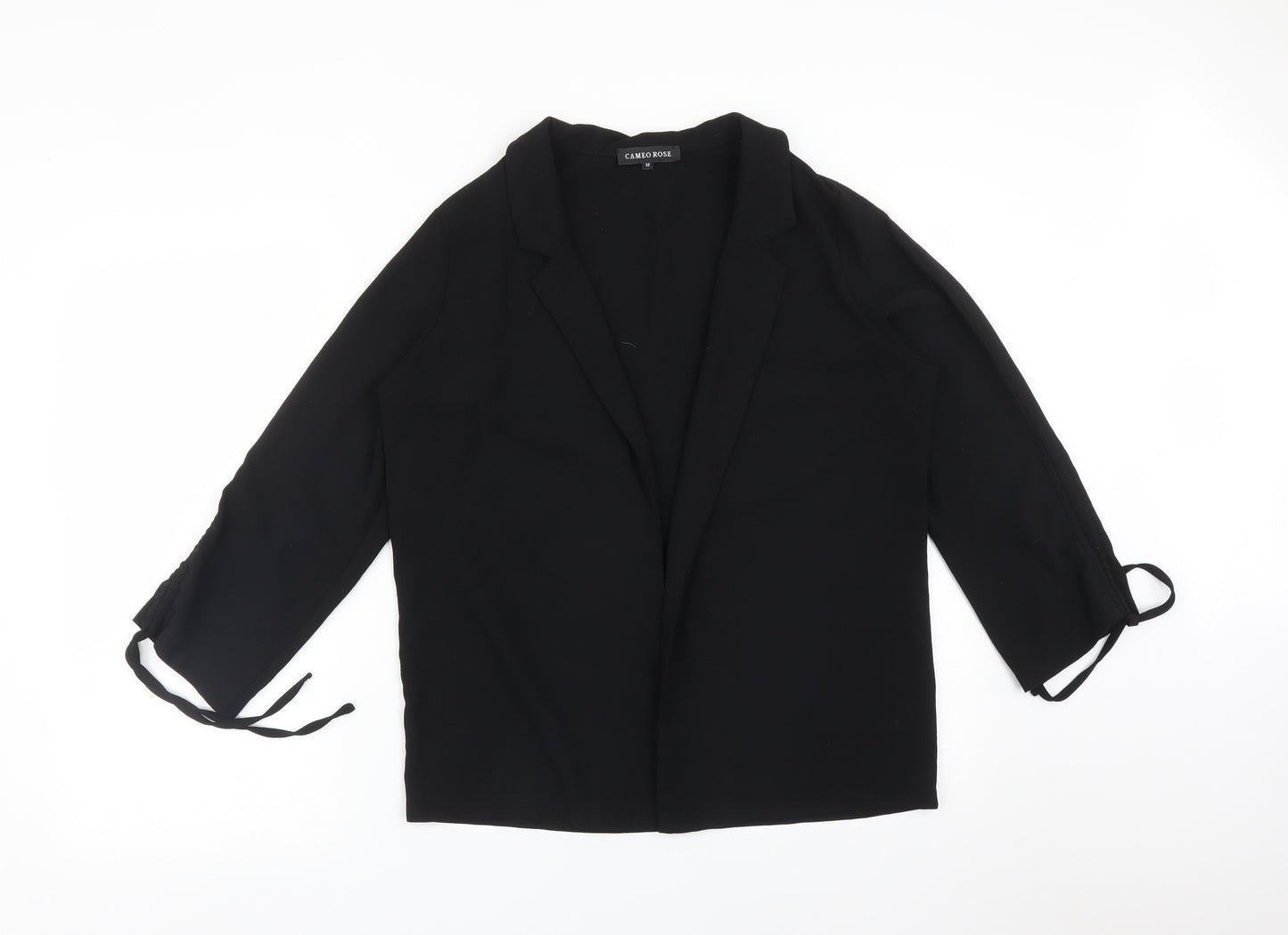 CAMEO ROSE Womens Black  Polyester Jacket Blazer Size 12