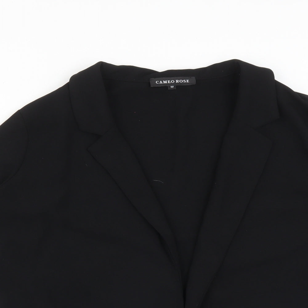 CAMEO ROSE Womens Black  Polyester Jacket Blazer Size 12