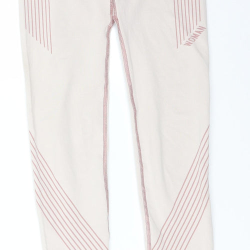 Boohoo Womens Pink Striped Polyester  Leggings Size M L29 in