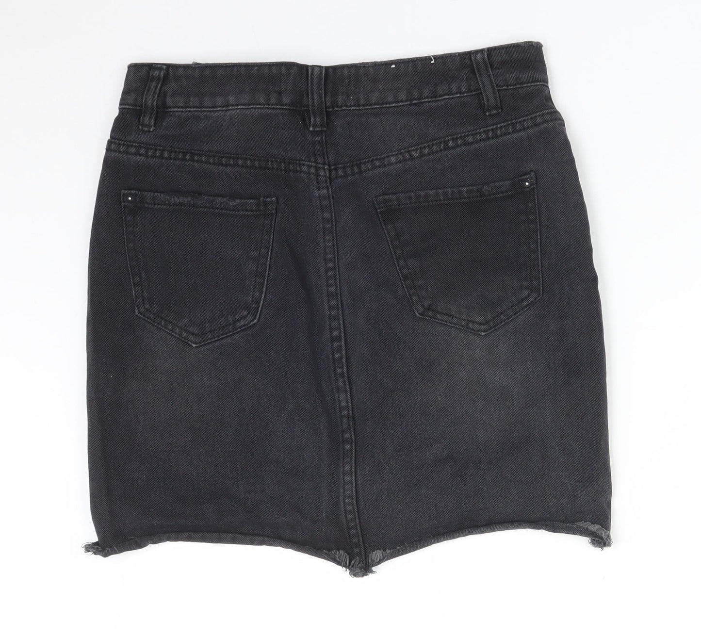 New Look Womens Black  Cotton Straight & Pencil Skirt Size 8