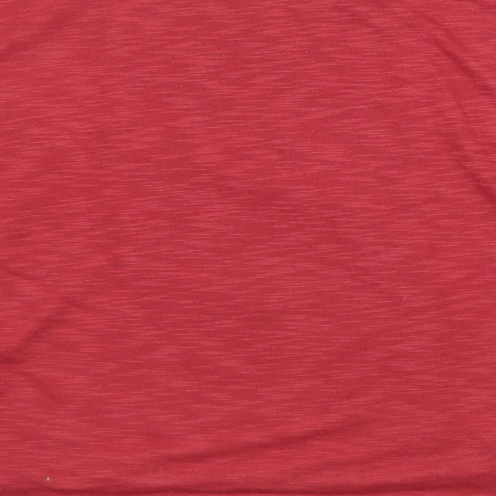 George Womens Red  Polyester Basic T-Shirt Size 14 Boat Neck