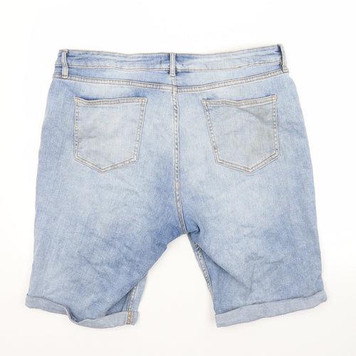 F&F Womens Blue  Cotton Cut-Off Shorts Size 18 L12 in Regular