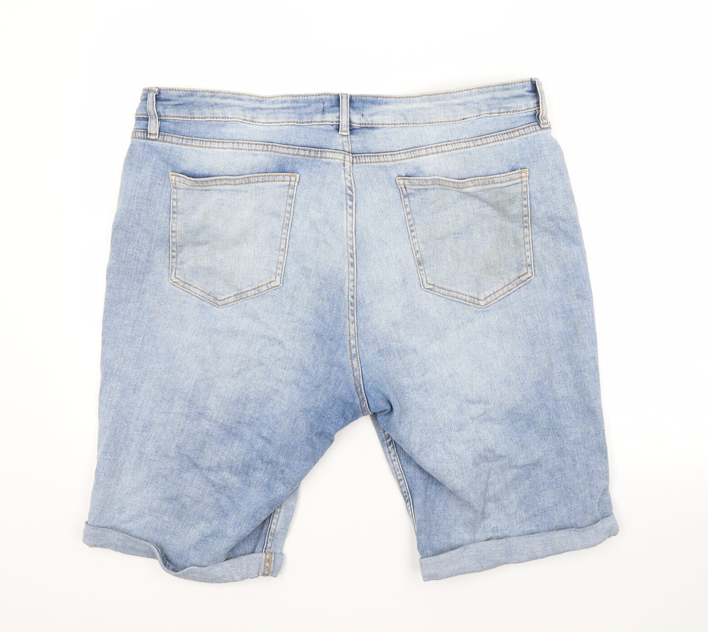 F&F Womens Blue  Cotton Cut-Off Shorts Size 18 L12 in Regular