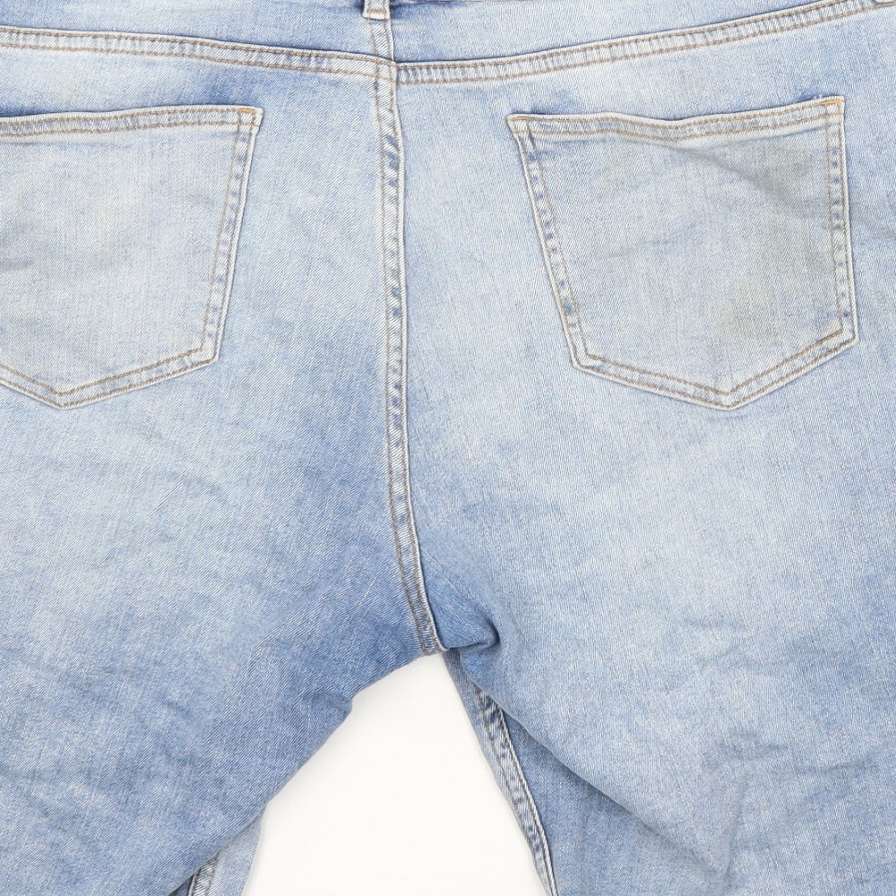 F&F Womens Blue  Cotton Cut-Off Shorts Size 18 L12 in Regular