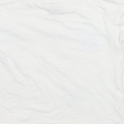 NEXT Girls White  Cotton Basic T-Shirt Size 4 Years Crew Neck