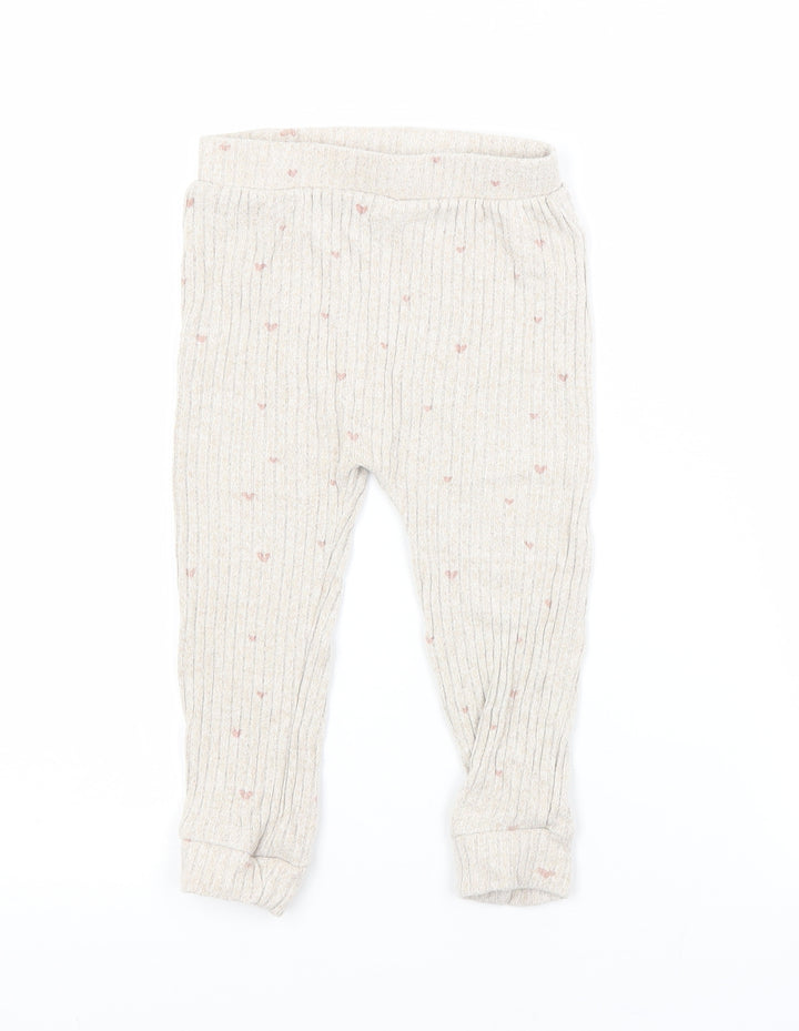 George Girls Beige   Sweatpants Trousers Size 12-18 Months