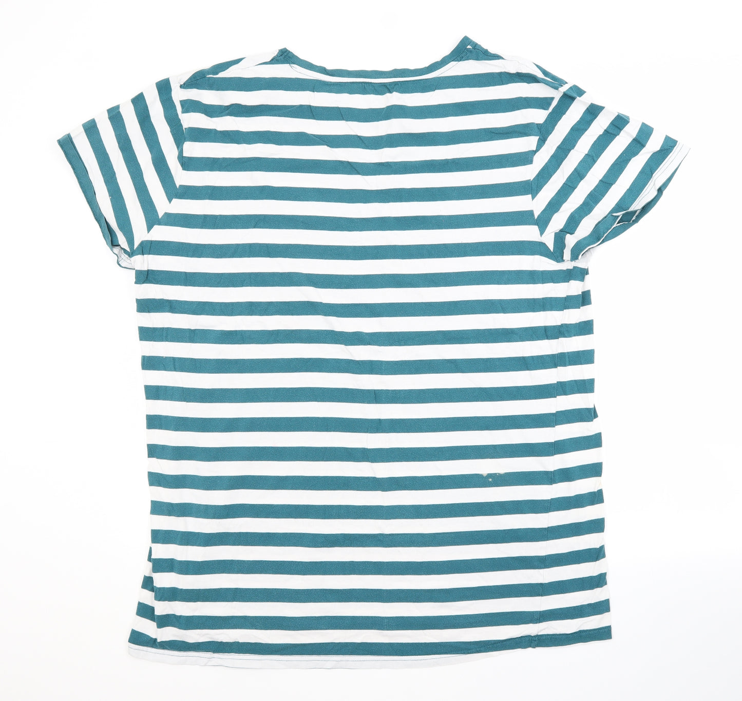 Primark Mens Multicoloured Striped   T-Shirt Size L Crew Neck