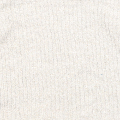 George Baby Beige Geometric Viscose Basic T-Shirt Size 12-18 Months Crew Neck