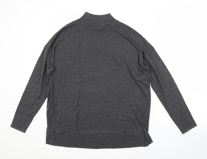 Dorothy Perkins Womens Grey Crew Neck Viscose Pullover Jumper Size 14