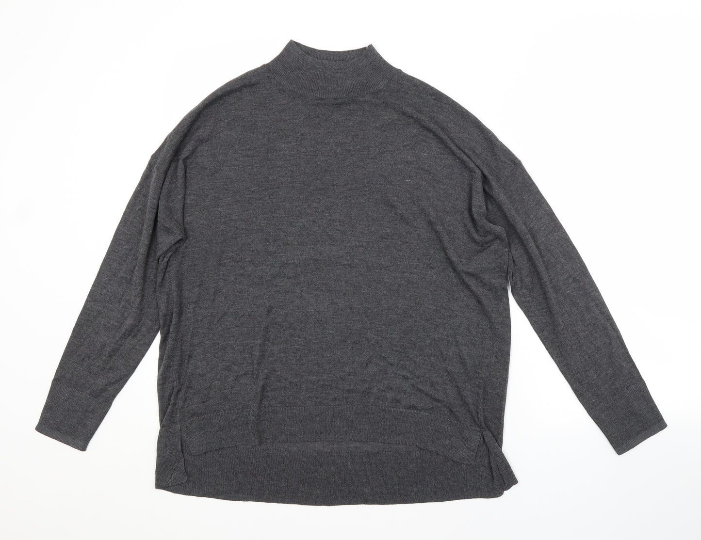 Dorothy Perkins Womens Grey Crew Neck  Viscose Pullover Jumper Size 14