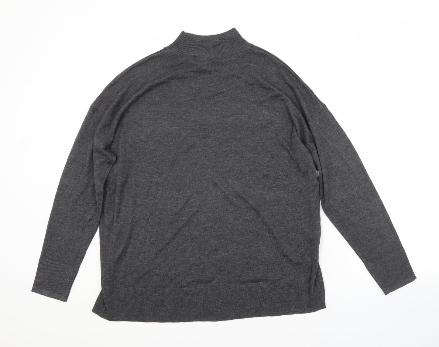 Dorothy Perkins Womens Grey Crew Neck  Viscose Pullover Jumper Size 14