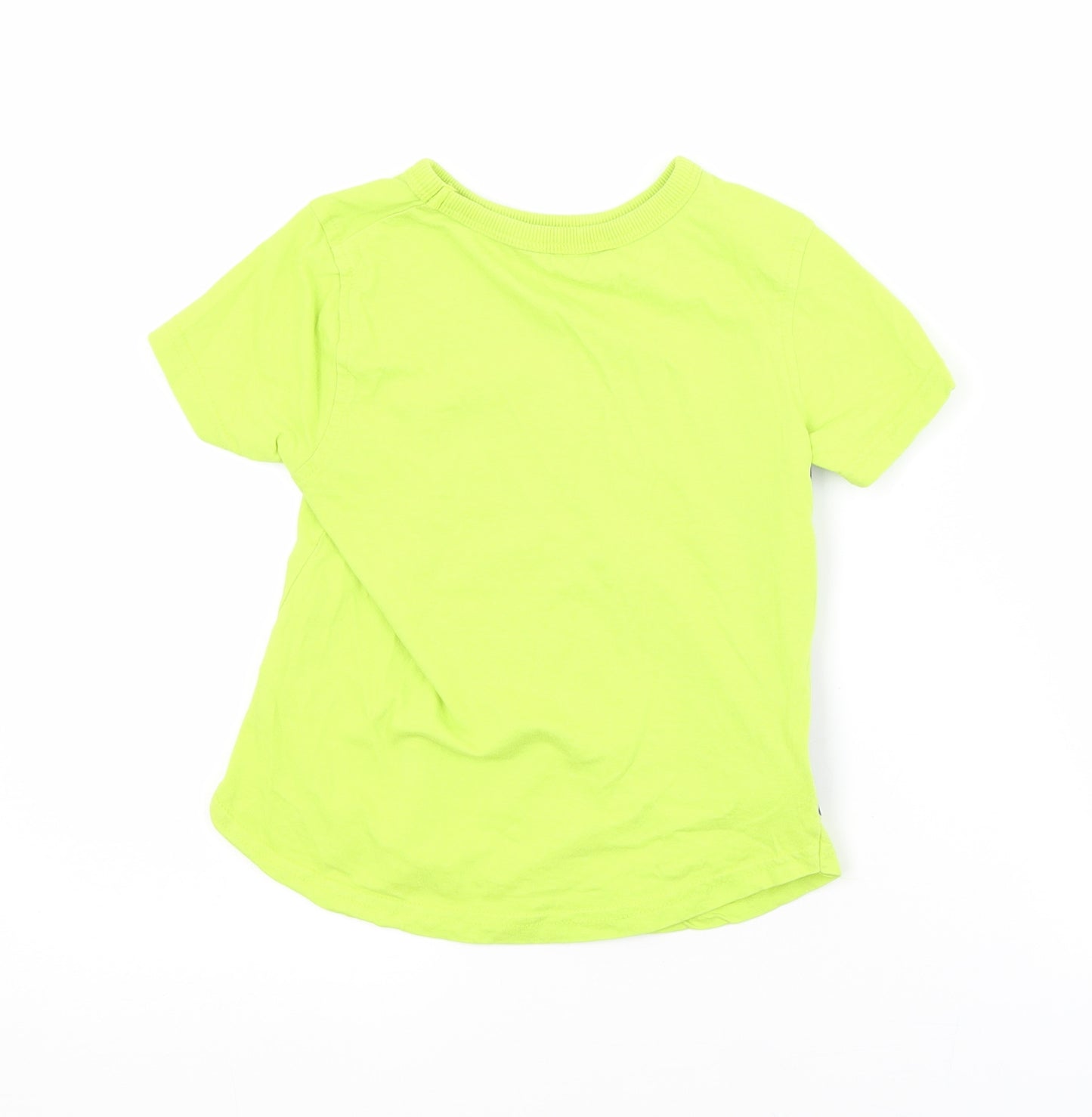 George Boys Green  Cotton Basic T-Shirt Size 3-4 Years Crew Neck