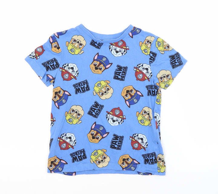 Preworn Boys Blue Animal Print  Basic T-Shirt  Crew Neck  - PAW PATROL