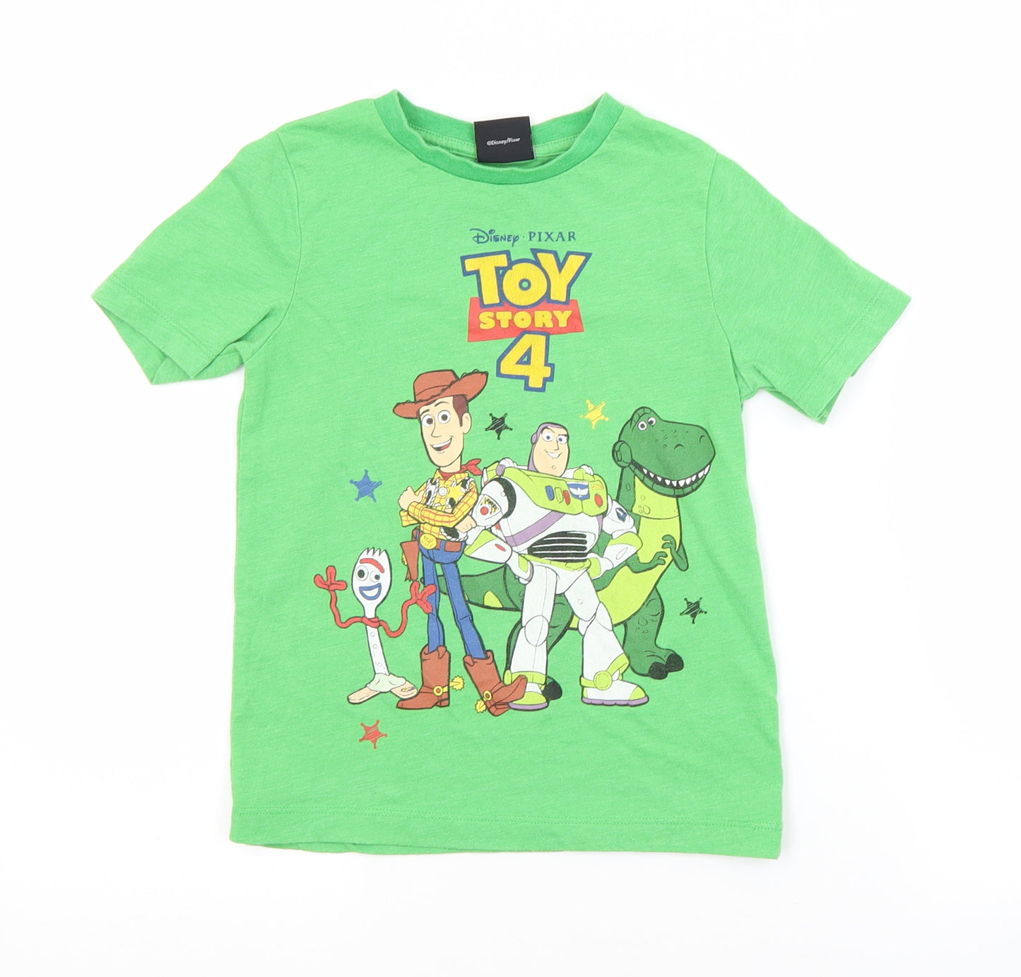 TU Boys Green  Polyester Basic T-Shirt Size 3-4 Years Crew Neck  - TOY STORY