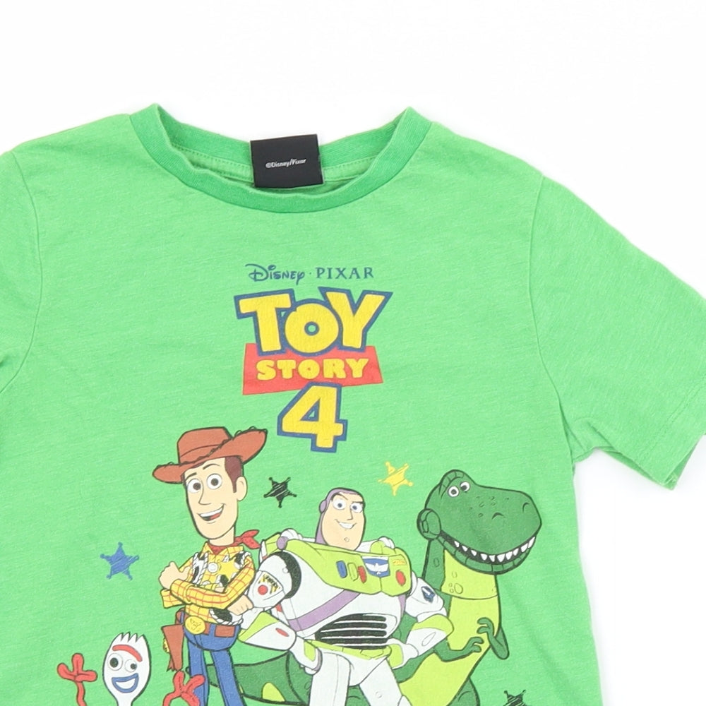 TU Boys Green  Polyester Basic T-Shirt Size 3-4 Years Crew Neck  - TOY STORY