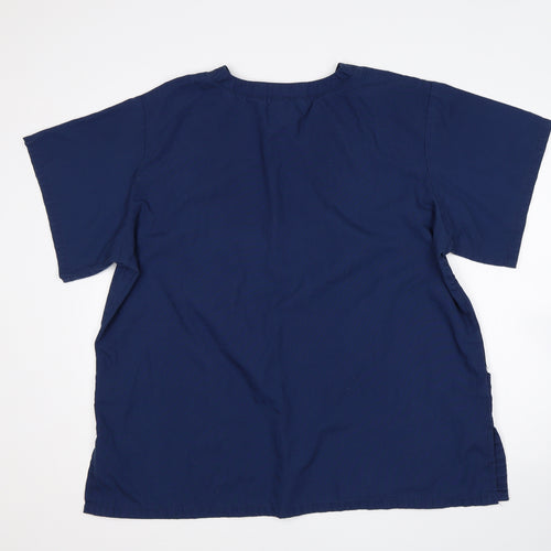 Alexandra Womens Blue  Polyester Basic T-Shirt Size XL V-Neck