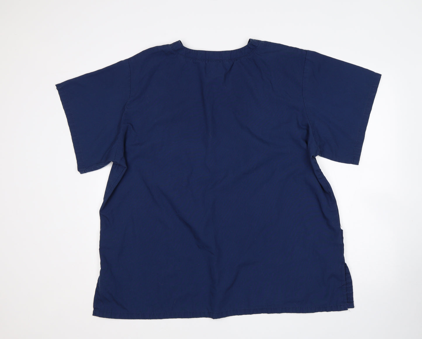 Alexandra Womens Blue  Polyester Basic T-Shirt Size XL V-Neck