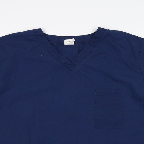 Alexandra Womens Blue  Polyester Basic T-Shirt Size XL V-Neck