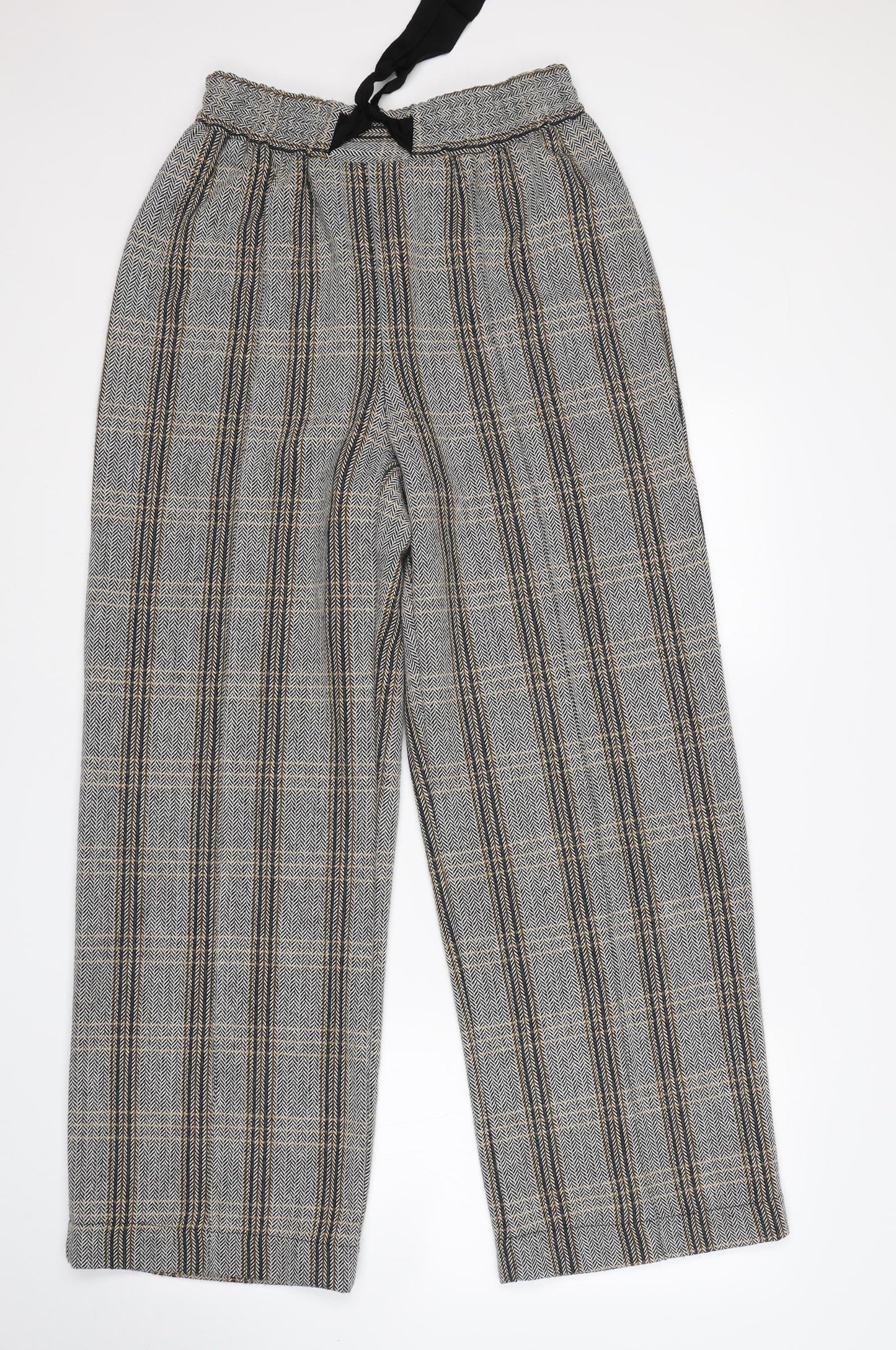 River Island Womens Multicoloured Herringbone Polyester Trousers  Size 12 L30 in Regular