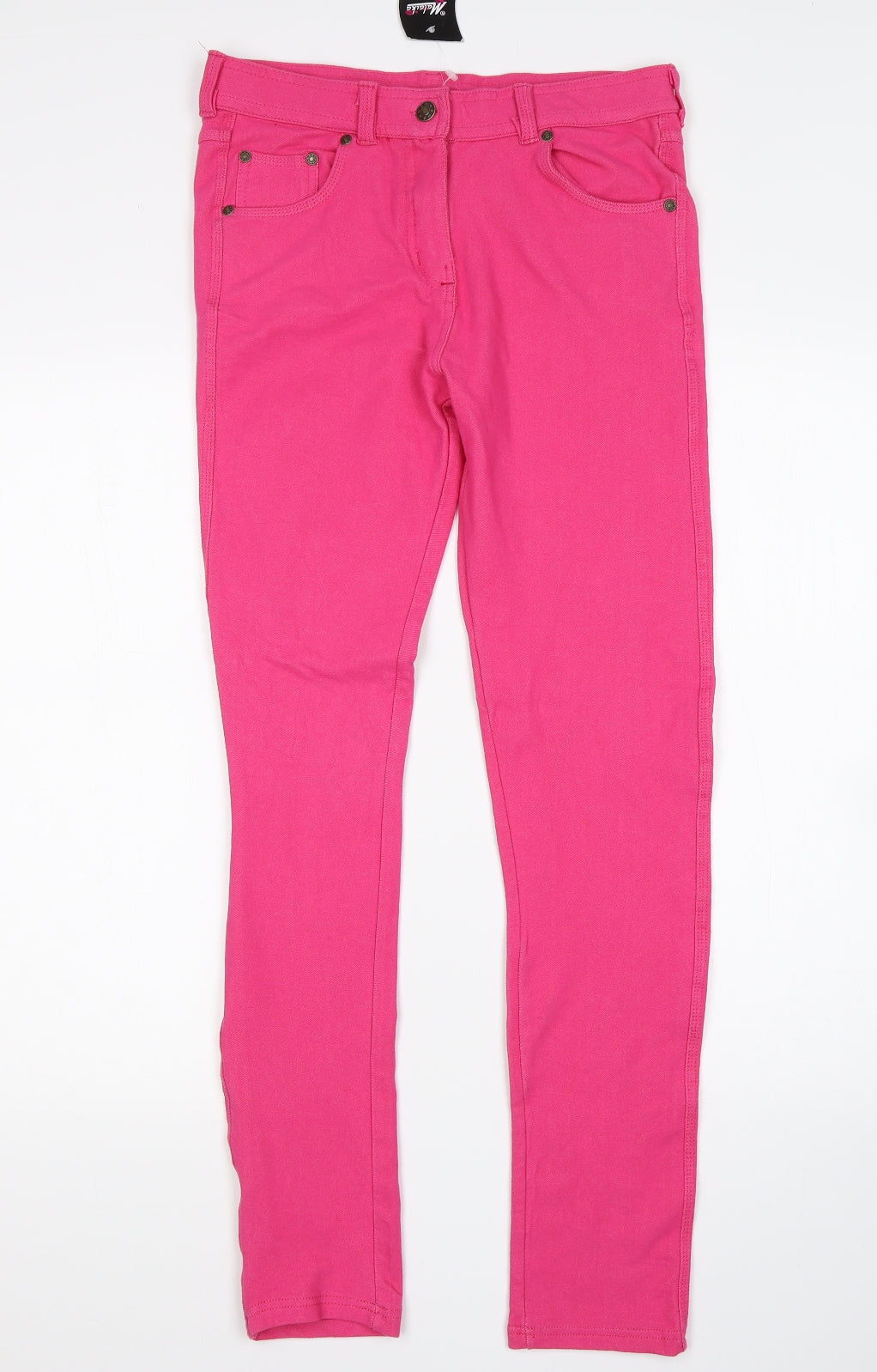 Malaika Womens Pink  Cotton Skinny Jeans Size 14 L28 in Regular