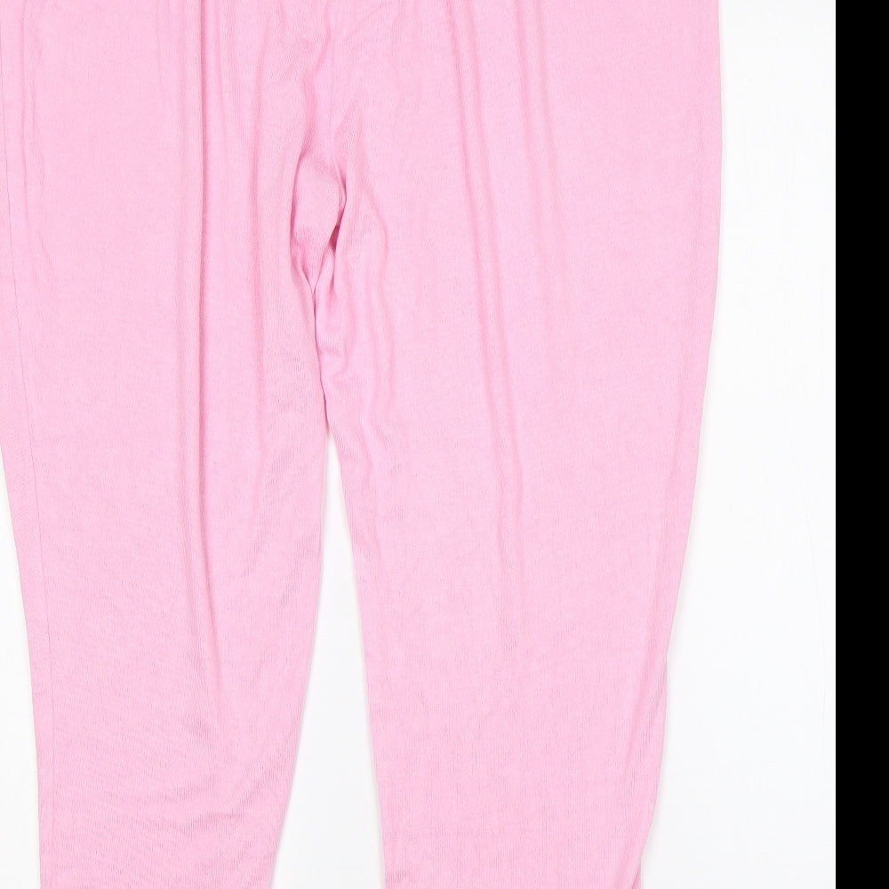 Preworn Womens Pink  Polyester  Pyjama Pants Size 22