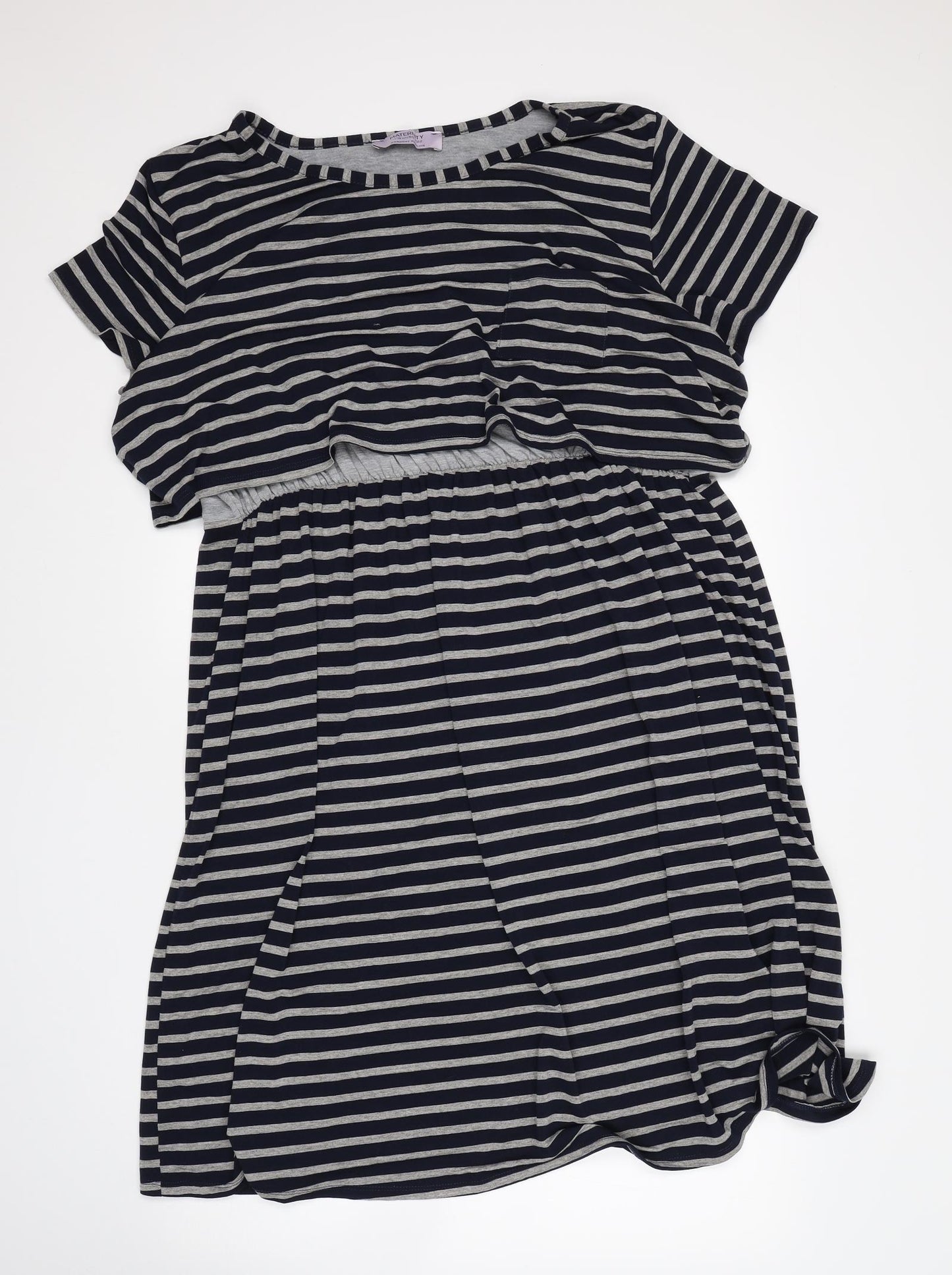 Dorothy Perkins Womens Multicoloured Striped Polyester A-Line  Size 22  Round Neck