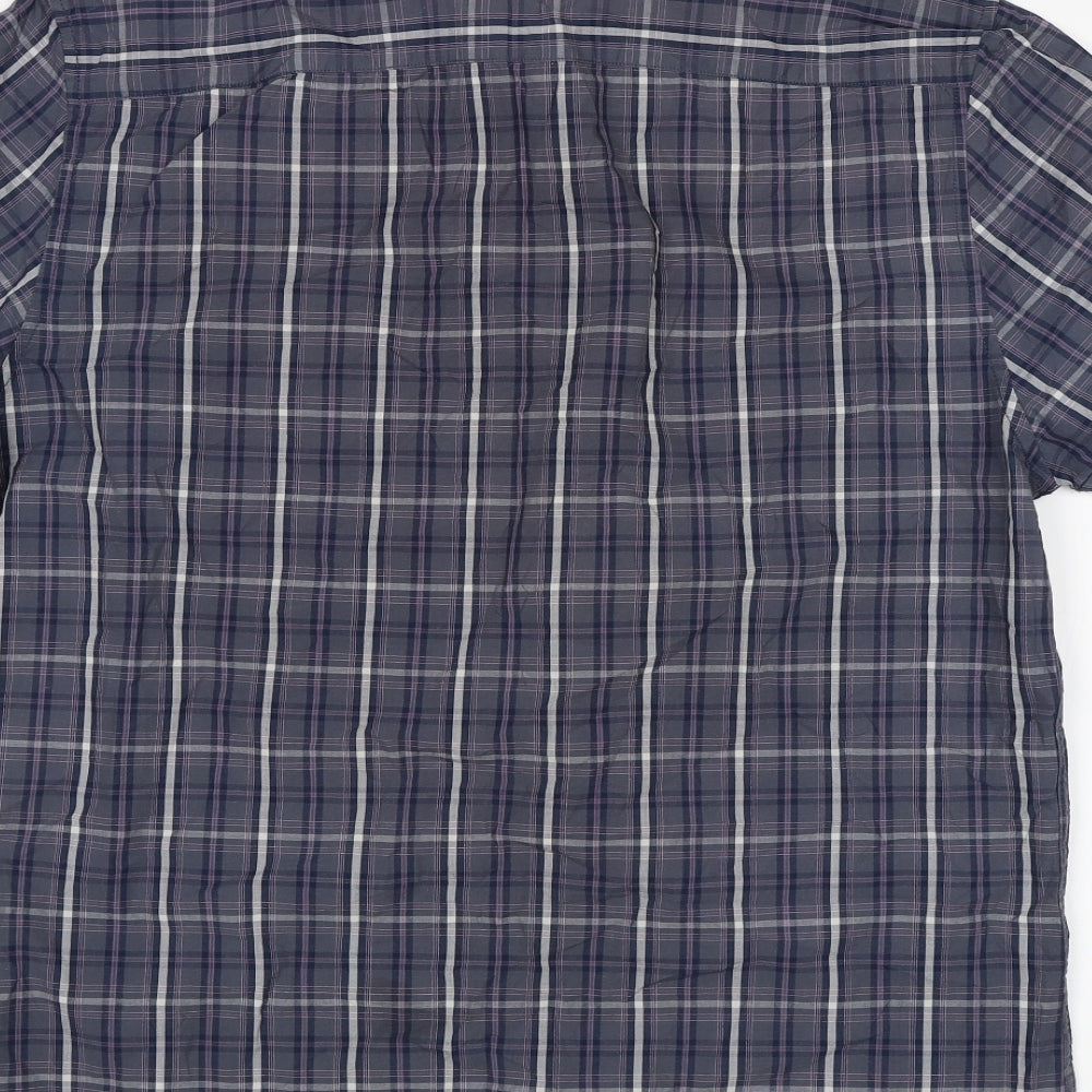 Matalan Mens Multicoloured Check Cotton  Button-Up Size L Collared