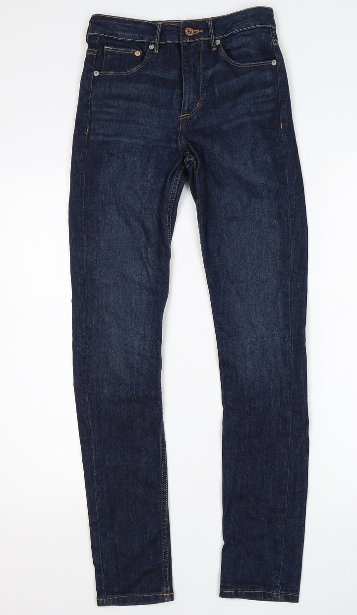 H&M Womens Blue  Cotton Skinny Jeans Size 26 in L30 in Regular