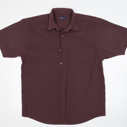 Matalan Mens Purple  Polyester  Button-Up Size M Collared