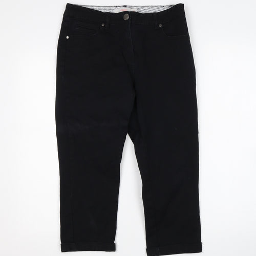 Debenhams Womens Black  Cotton Cropped Jeans Size 12 L21 in Regular