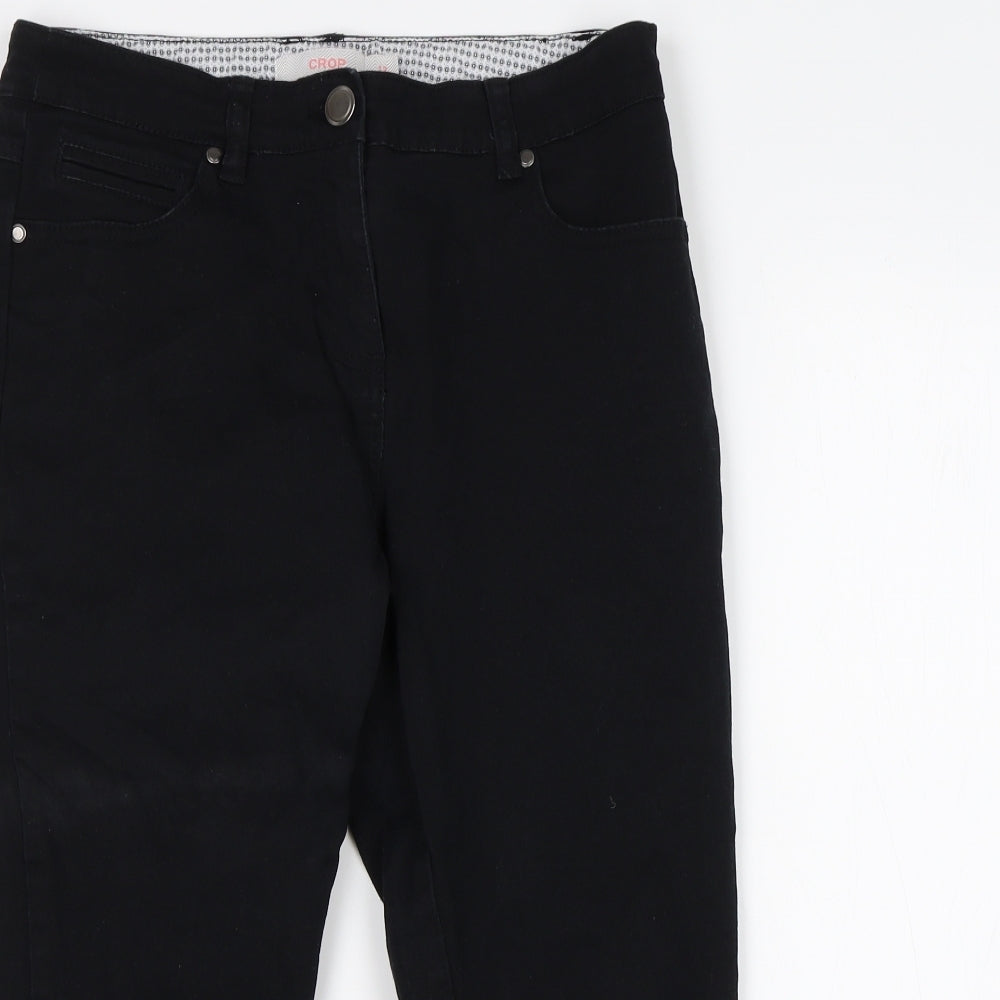 Debenhams Womens Black  Cotton Cropped Jeans Size 12 L21 in Regular