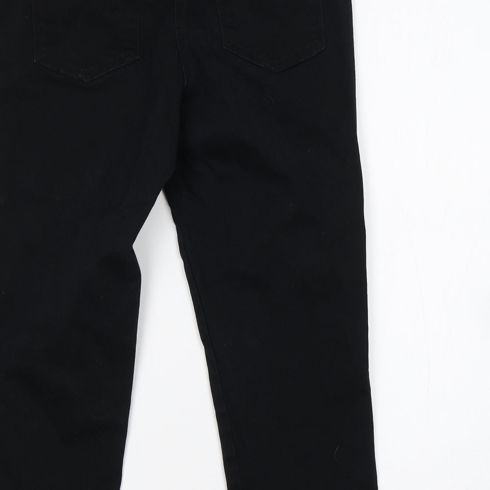 Debenhams Womens Black  Cotton Cropped Jeans Size 12 L21 in Regular