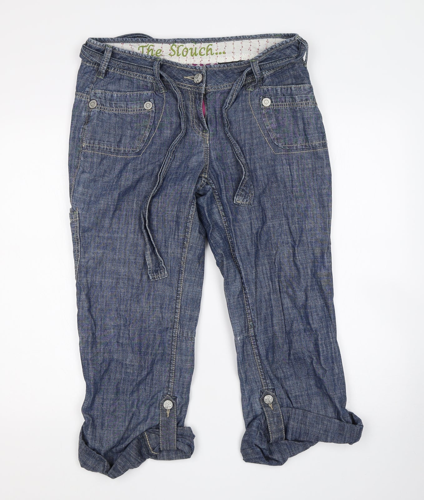 NEXT Womens Blue  Cotton Cropped Jeans Size 12 L23 in Regular