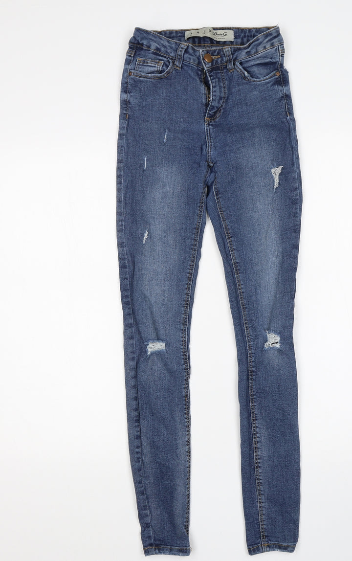 Denim Co Womens Blue Cotton Skinny Jeans Size 6 L29 in Regular