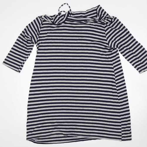 Roman Womens Multicoloured Striped Viscose T-Shirt Dress  Size L  Boat Neck