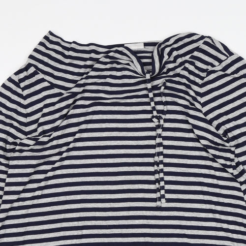 Roman Womens Multicoloured Striped Viscose T-Shirt Dress  Size L  Boat Neck