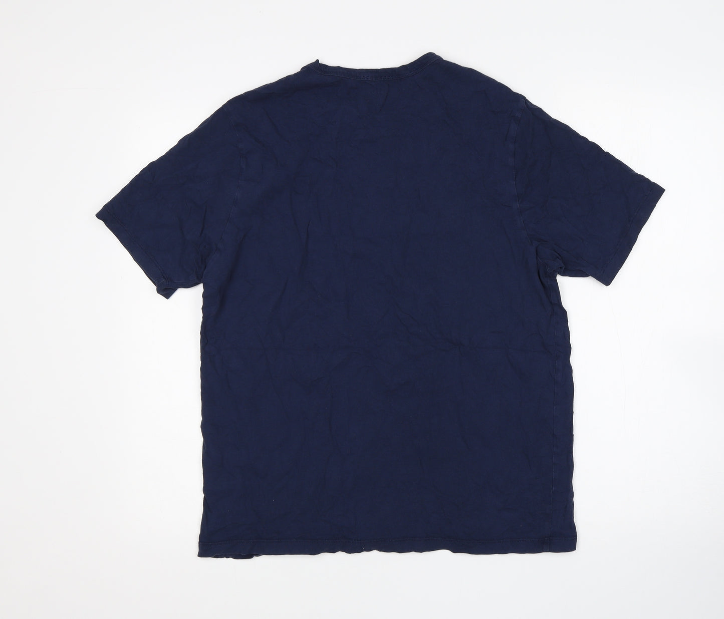 M&S Womens Blue  Cotton Basic T-Shirt Size M Round Neck