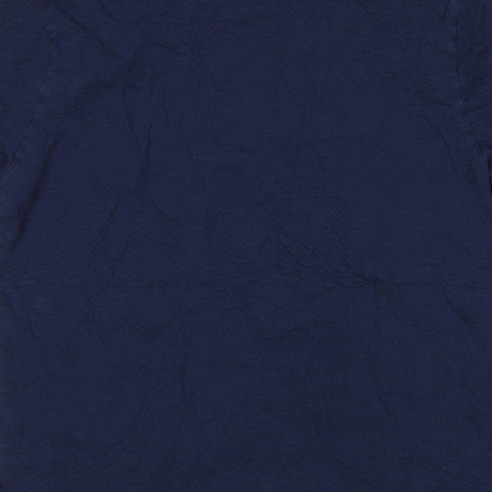 M&S Womens Blue  Cotton Basic T-Shirt Size M Round Neck