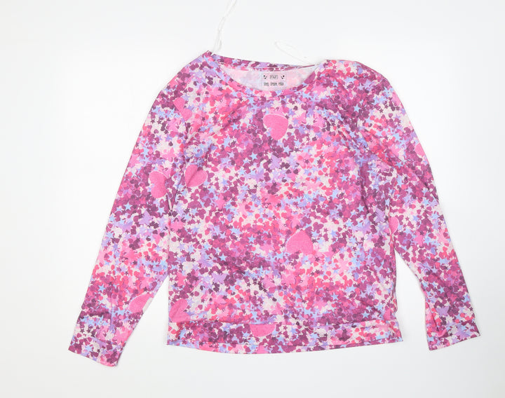 F&F Womens Multicoloured Floral Polyester Top Pyjama Top Size 8