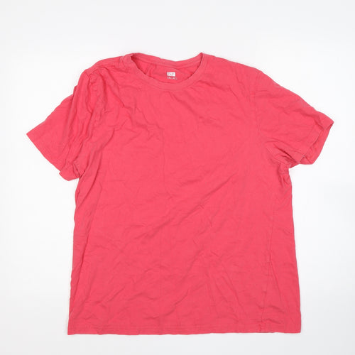 F&F Womens Pink  Cotton Basic T-Shirt Size L Round Neck