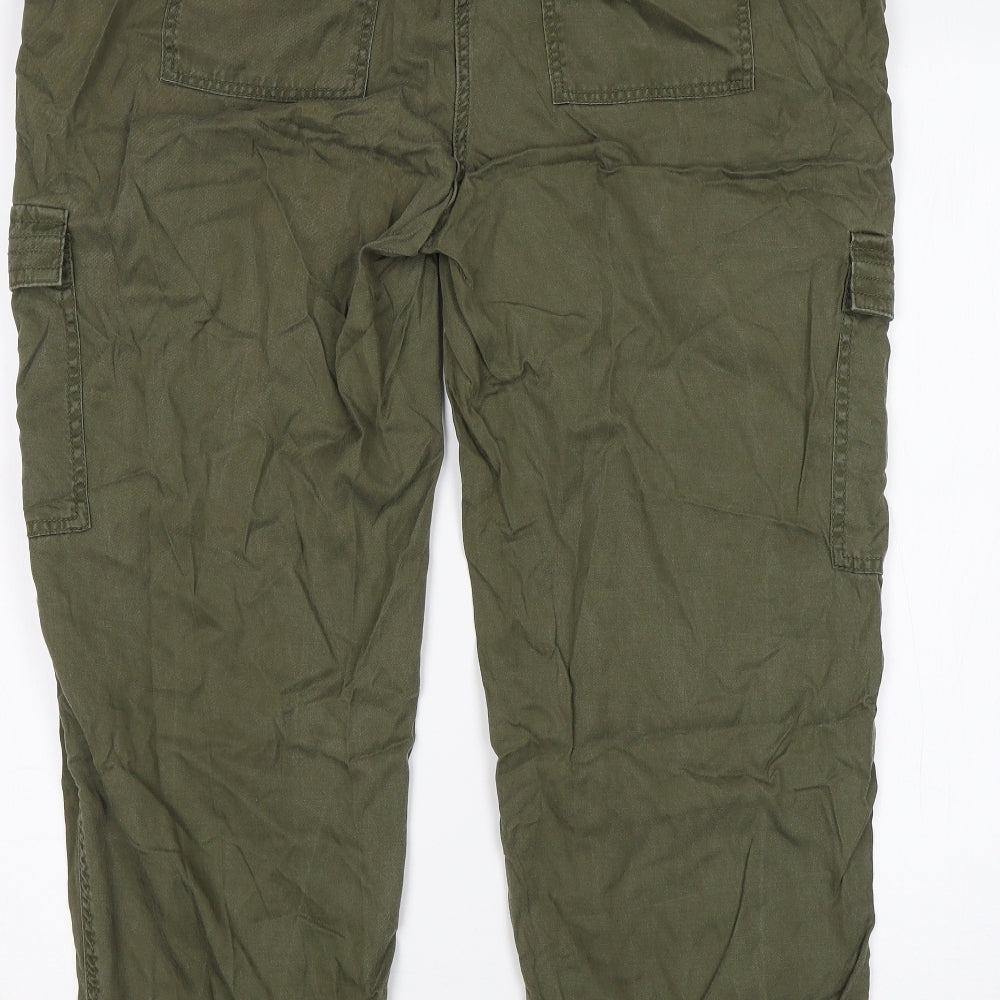 NEXT Womens Green  Lyocell Cargo Trousers Size 18 L27 in Regular